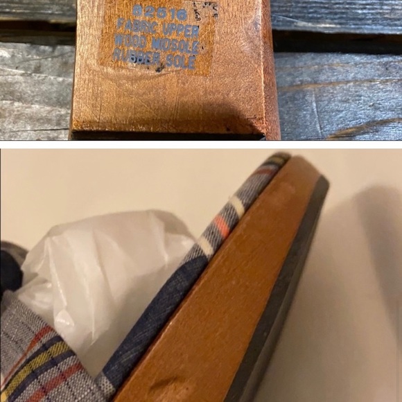 J Crew Plaid Slides with wooden sole. - Picture 5 of 5